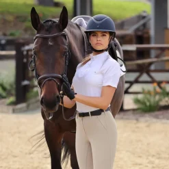Women Shires Equestrian Aubrion Short Sleeve Stock Shirt