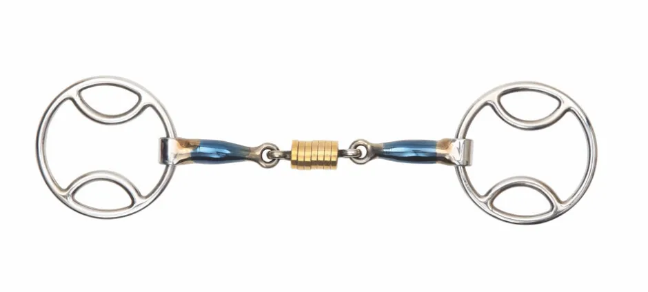 Shires Equestrian Blue Sweet Iron Bevel With Roller Link