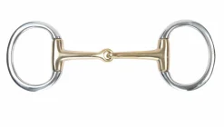 Shires Equestrian Brass Alloy Flat Ring Jointed Eggbutt