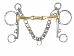 Shires Equestrian Brass Alloy Pelham with Lozenge