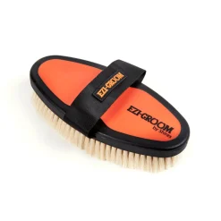 Shires Equestrian EZI-GROOM Grip Body Brush with Goat Hair
