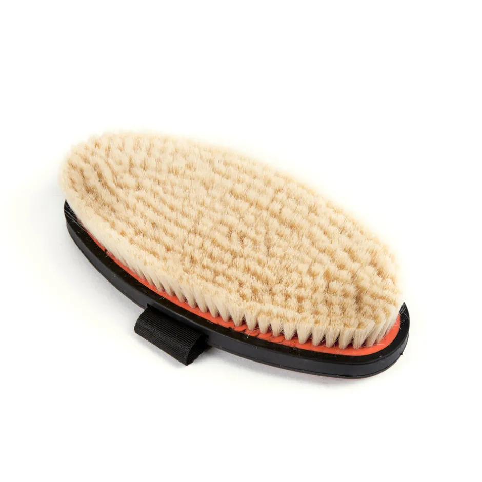 Shires Equestrian EZI-GROOM Grip Body Brush with Goat Hair