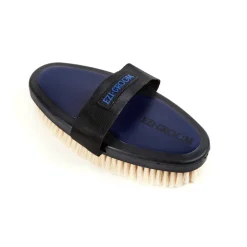 Shires Equestrian EZI-GROOM Grip Body Brush with Goat Hair