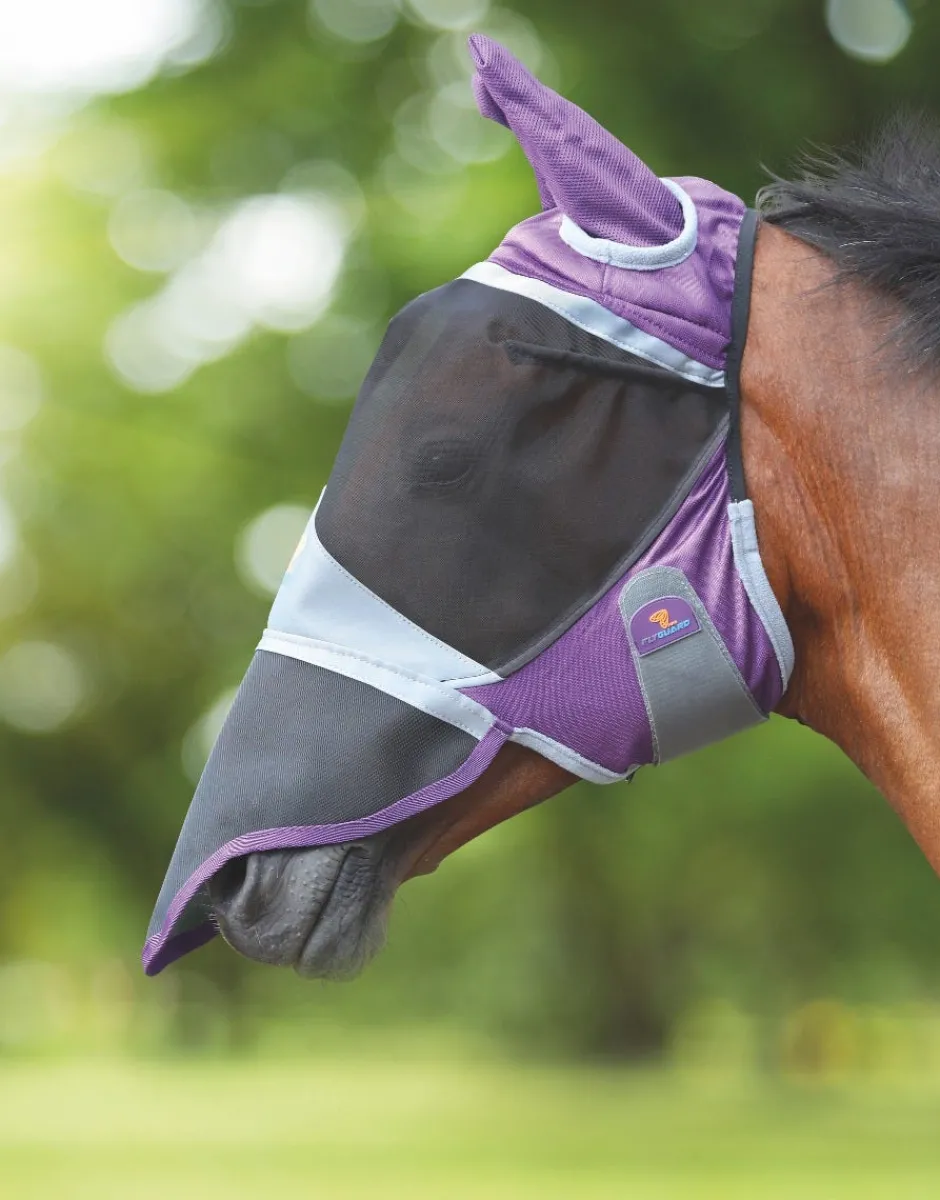 Shires Equestrian FlyGuard Pro Deluxe Fly Mask With Ears & Nose