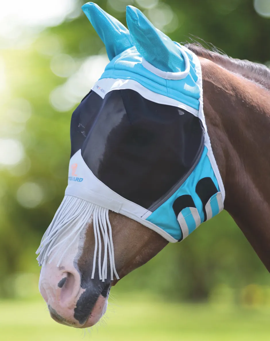 Shires Equestrian FlyGuard Pro Fine Mesh Fly Mask with Ears & Nose Fringe